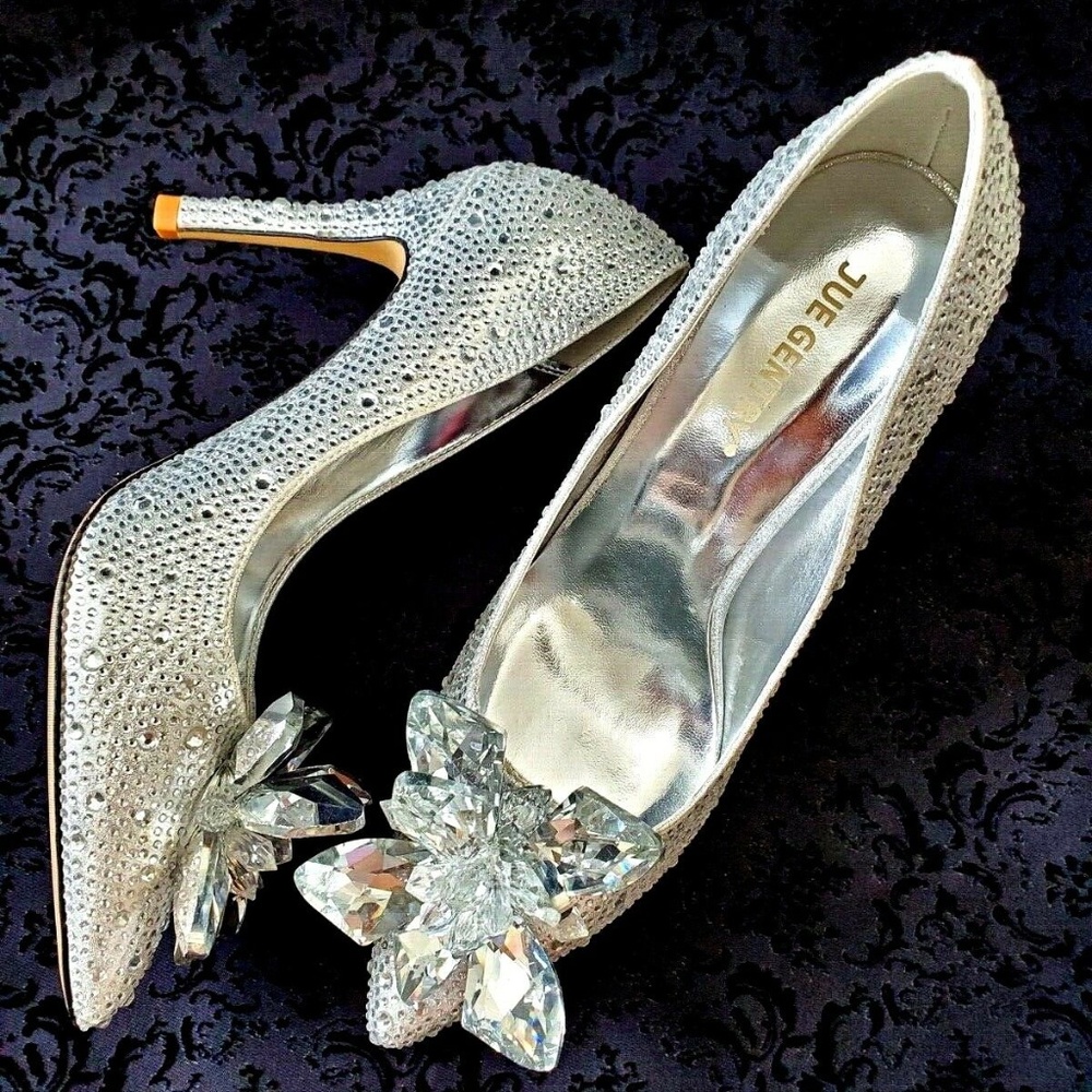 NEW Sparkly Bridal bride Crystal High Heels Pumps - Picture 5 of 8